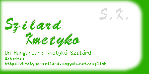 szilard kmetyko business card